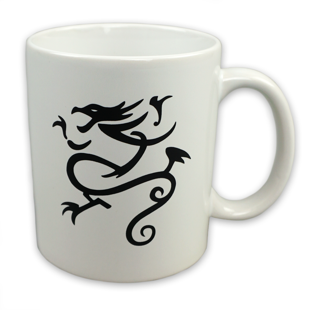 White ceramic mug featuring the Sick Of It All dragon logo. Suitable for most beverages and liquids.